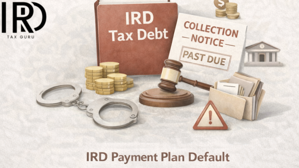 Illustration showing what happens if you default on an IRD instalment plan in New Zealand