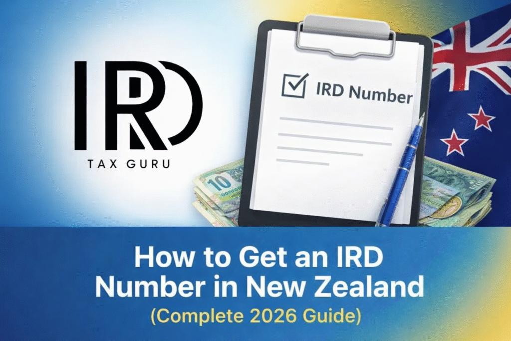 IRD number NZ guide showing how to apply for an IRD number in New Zealand with IRD Tax Guru