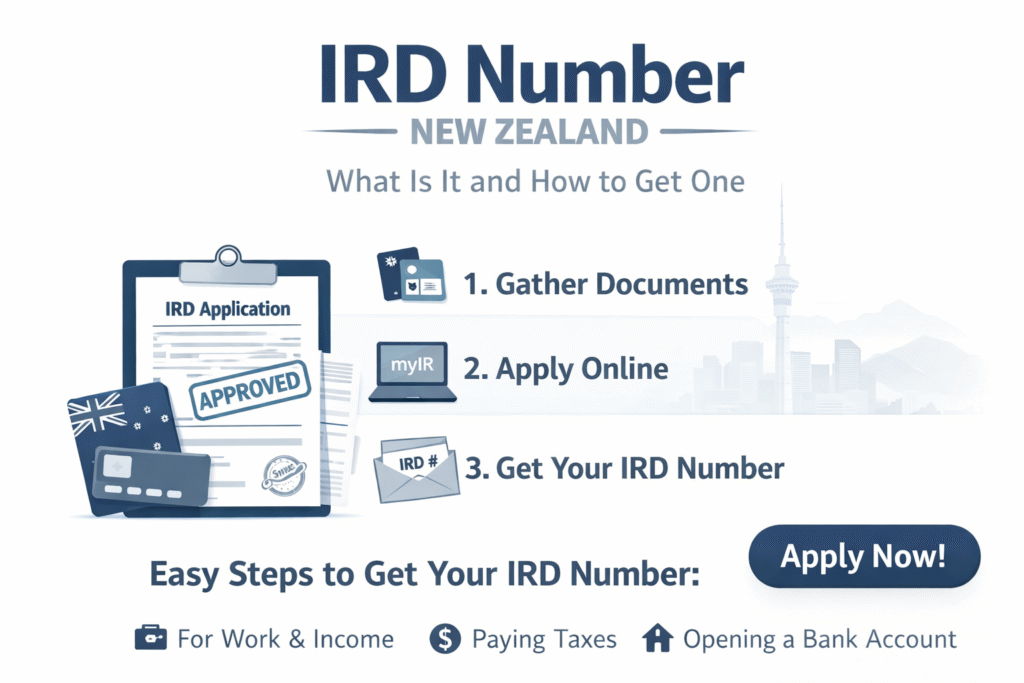 IRD number New Zealand guide showing how to apply through Inland Revenue