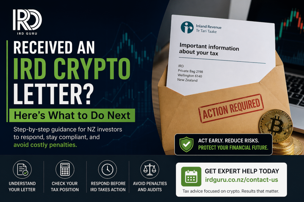 IRD crypto letter NZ guide showing what to do next for crypto investors in New Zealand