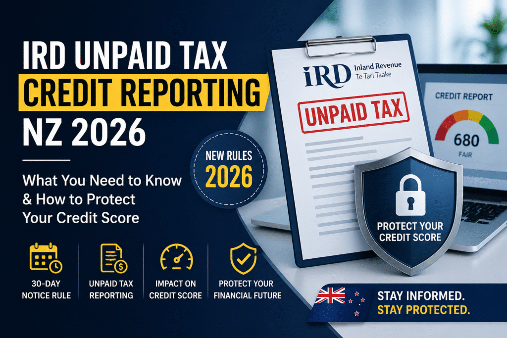 IRD unpaid tax credit reporting NZ 2026 impact on credit score and business funding