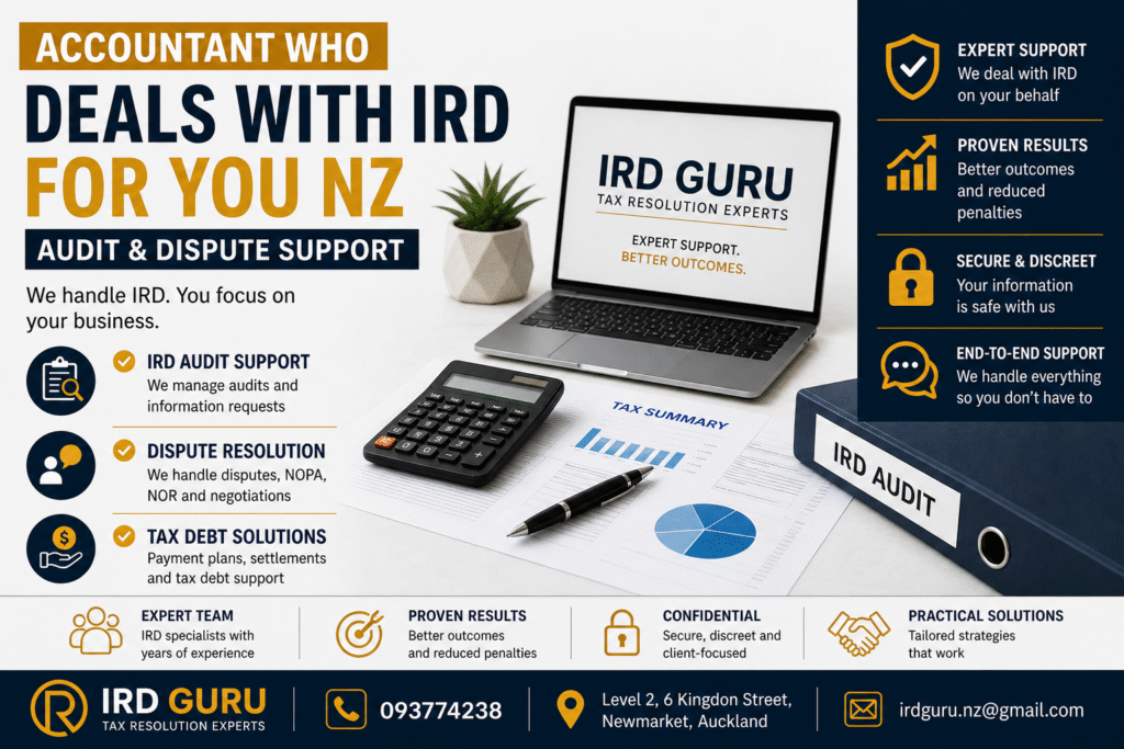 Accountant who deals with IRD for you NZ providing audit and dispute support services in Auckland with tax debt solutions