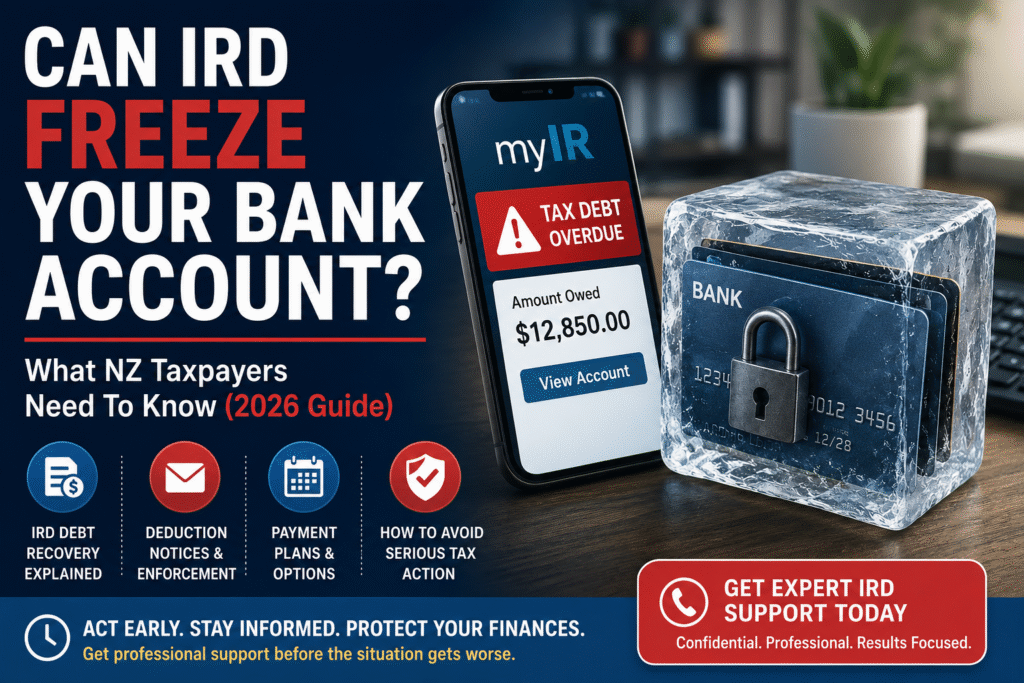 Can IRD Freeze Your Bank Account NZ 2026 tax debt recovery and payment plan guide
