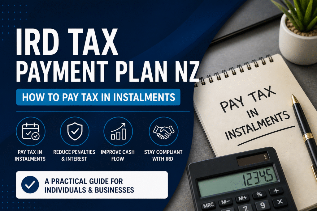 IRD tax payment plan NZ showing how to pay tax in instalments and manage Inland Revenue payments