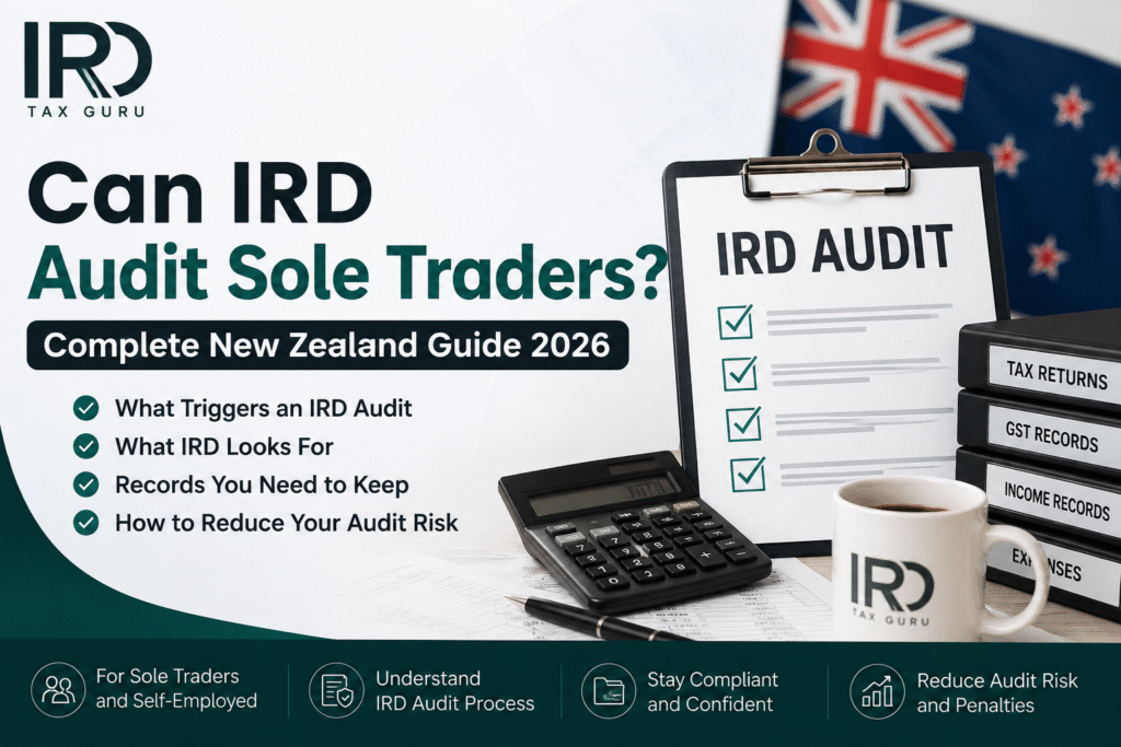 Can IRD audit sole traders in New Zealand guide showing audit triggers, compliance requirements, and ways to reduce audit risk