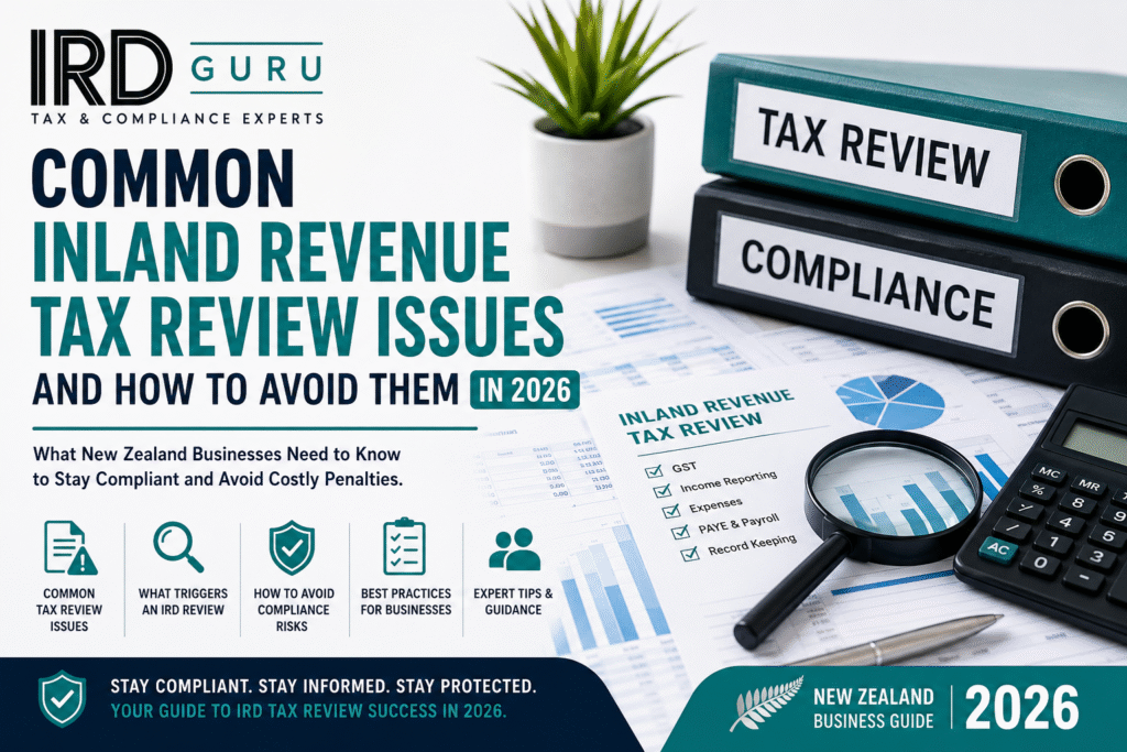 Common Inland Revenue tax review issues in New Zealand and how businesses can avoid compliance problems in 2026.