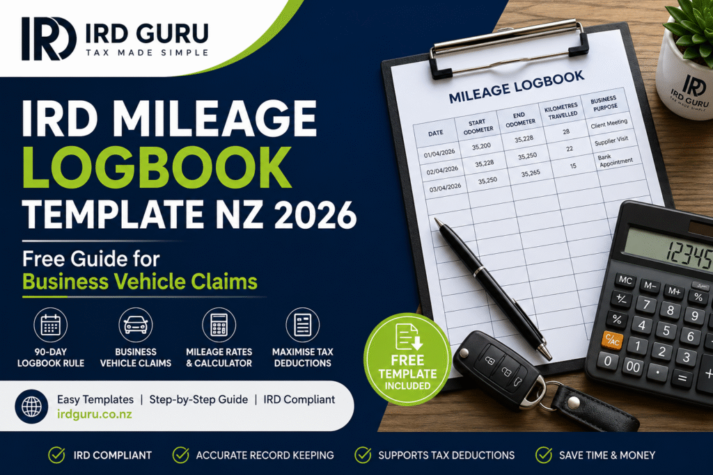 IRD Mileage Logbook Template NZ 2026 for business vehicle expense claims and tax deductions