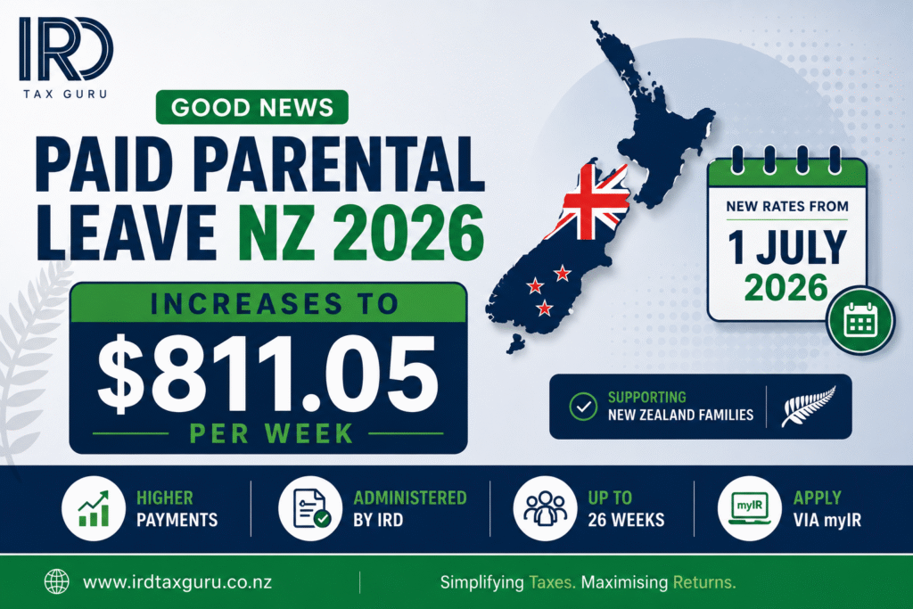 Paid Parental Leave NZ 2026 increase to $811.05 per week explained by IRD Guru New Zealand