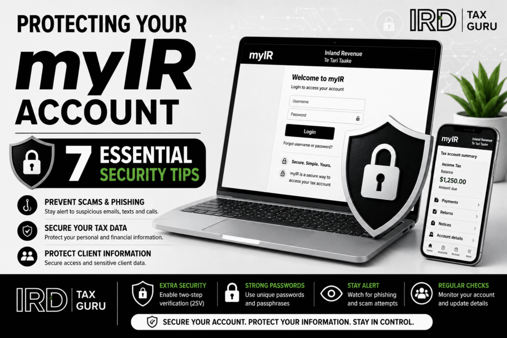 Step-by-step guide showing how to pay IRD tax online using internet banking, myIR, debit card, and credit card payment methods in New Zealand.