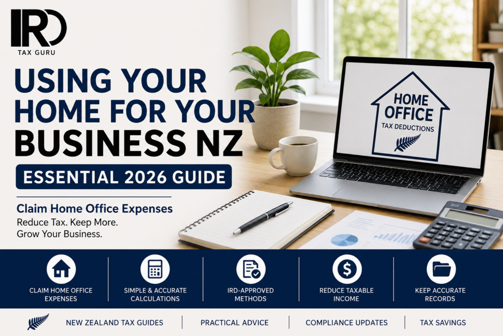 Using Your Home for Your Business NZ guide explaining home office expenses, business-use-of-home deductions, and tax-saving strategies for New Zealand business owners.