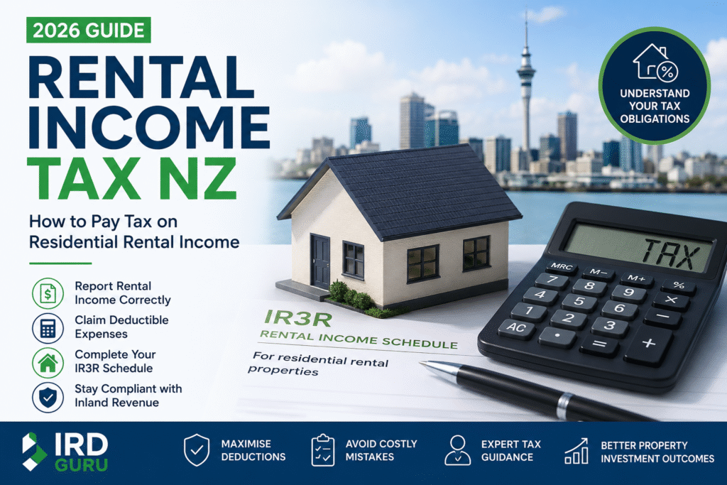 Rental Income Tax NZ guide explaining how to report residential rental income, claim tax deductions and complete an IR3R Rental Income Schedule.