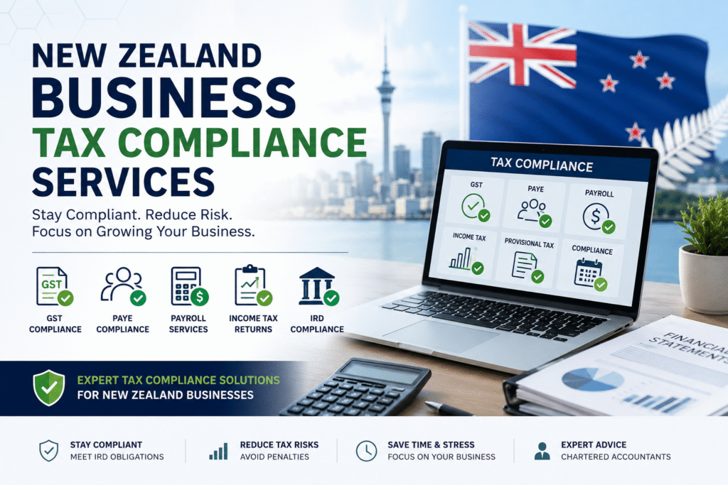 New Zealand Business Tax Compliance Services guide covering GST, PAYE, payroll and IRD compliance.