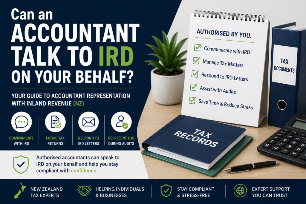 Can an Accountant Talk to IRD on Your Behalf? New Zealand guide explaining how authorised accountants communicate with Inland Revenue and assist with tax matters.