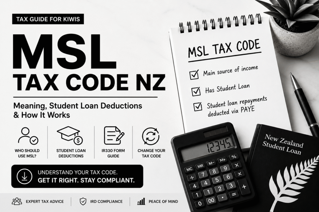 MSL Tax Code NZ 2026 guide explaining student loan deductions, PAYE tax, IR330 form and who should use the MSL tax code in New Zealand.