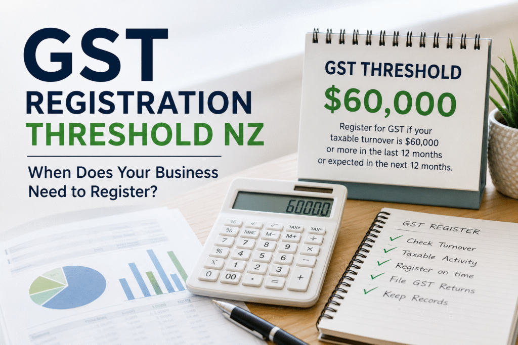 GST registration threshold NZ of $60,000 and GST registration requirements for businesses