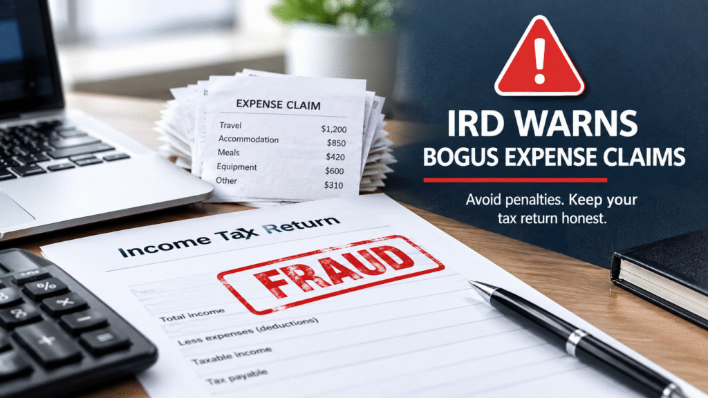 IRD warning about bogus expense claims and tax fraud in New Zealand