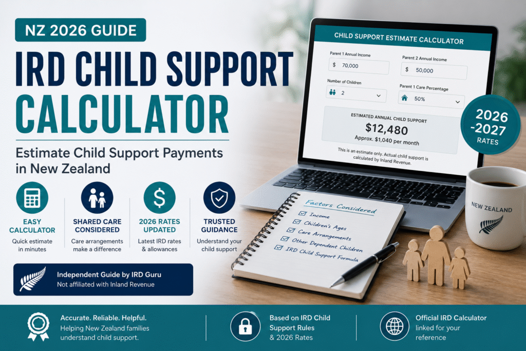 IRD child support calculator NZ 2026 for estimating child support payments