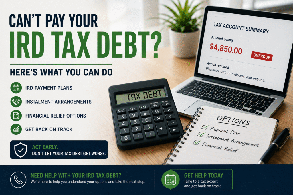 IRD tax debt payment plan options for New Zealand taxpayers