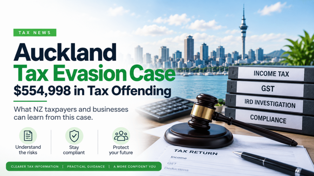 Auckland tax evasion case involving $554,998 in tax offending and tax compliance lessons for NZ businesses