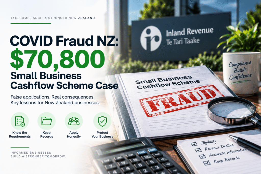 COVID fraud NZ involving a $70,800 Small Business Cashflow Scheme case