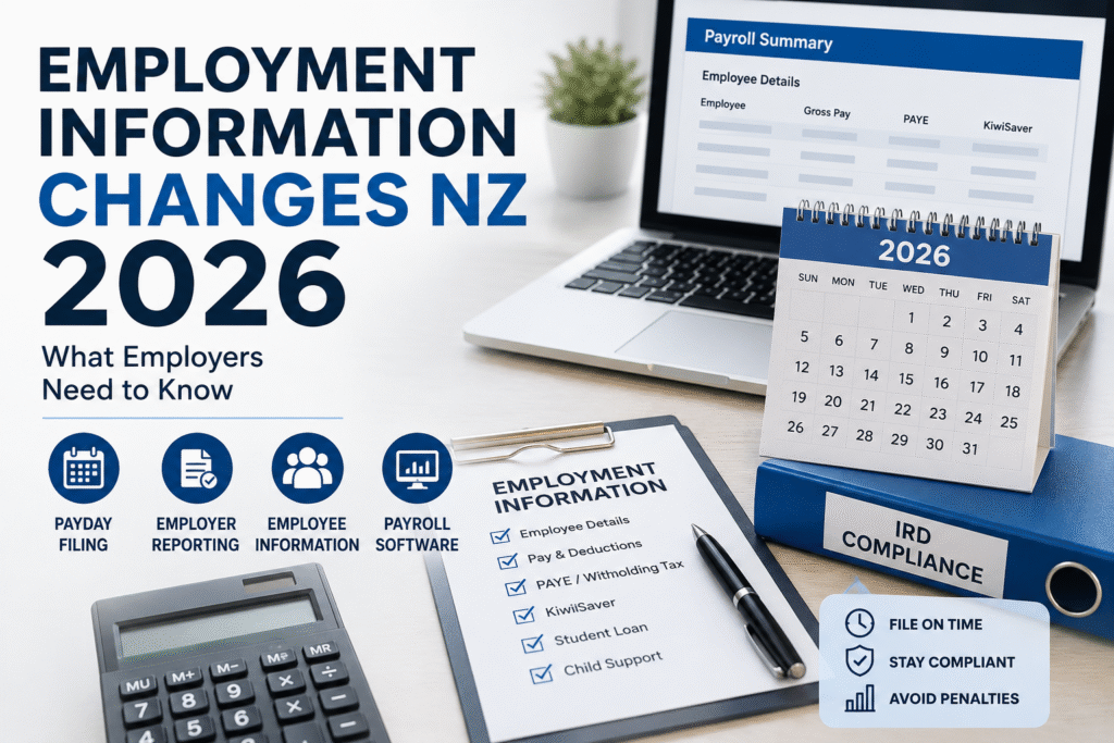 Employment information changes NZ 2026 for employers and IRD payday filing
