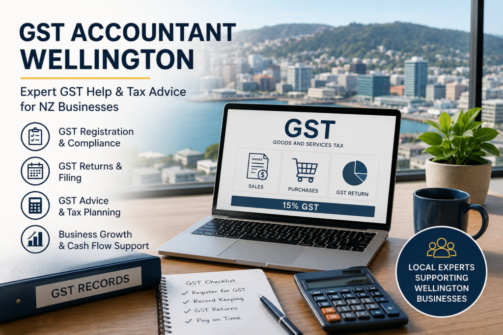 GST accountant Wellington providing GST returns and tax advice for businesses