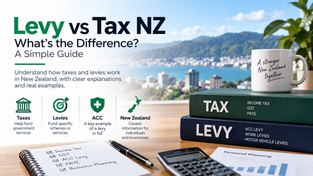 Levy vs tax NZ explained with examples of taxes and levies