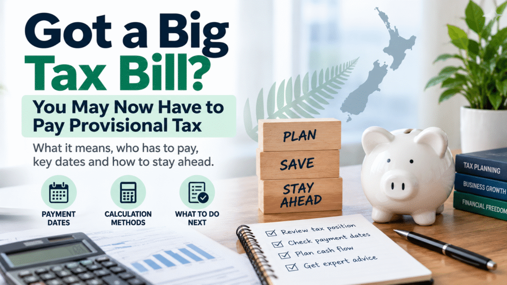 Provisional tax NZ guide showing tax planning, payment dates and calculation methods